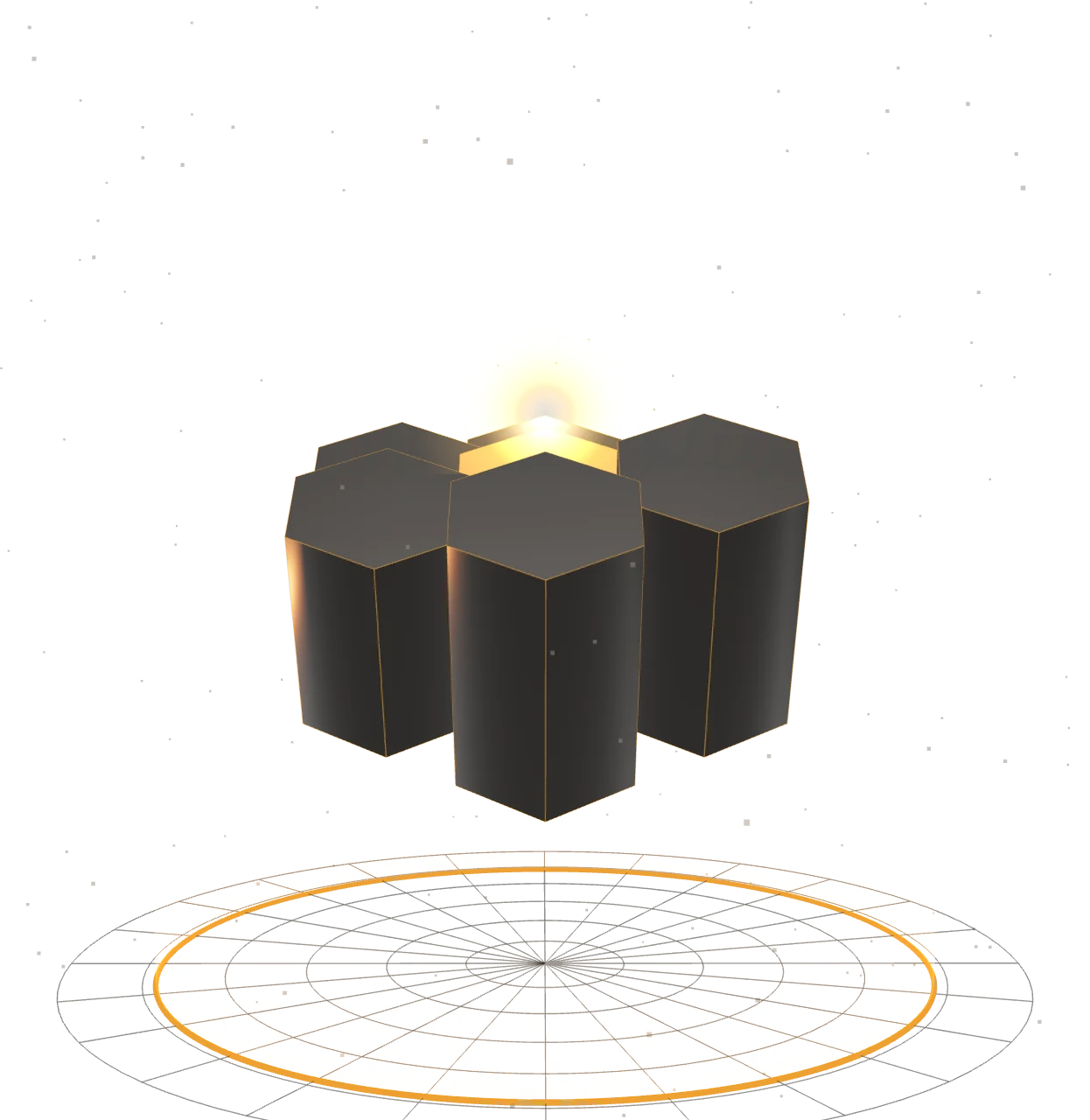 3D illustration of managed Kubernetes: containers and worker nodes connected to a central control plane